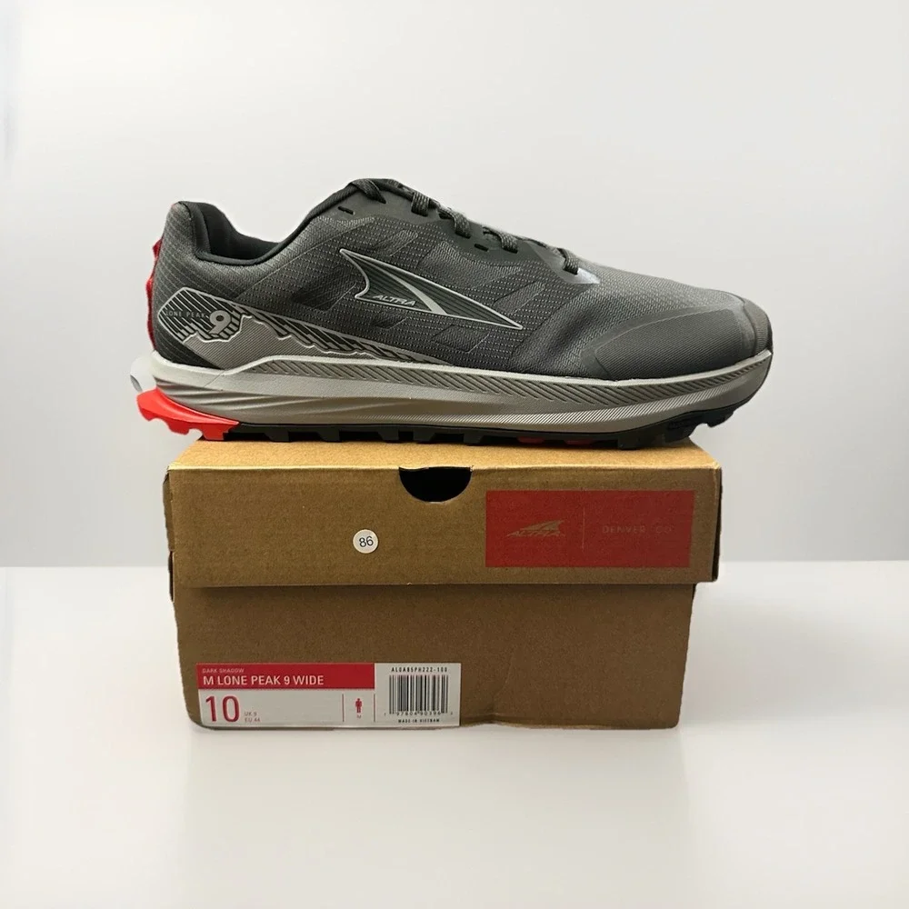 Altra Lone Peak 9 Wide Mens Size 10 Dark Shadow